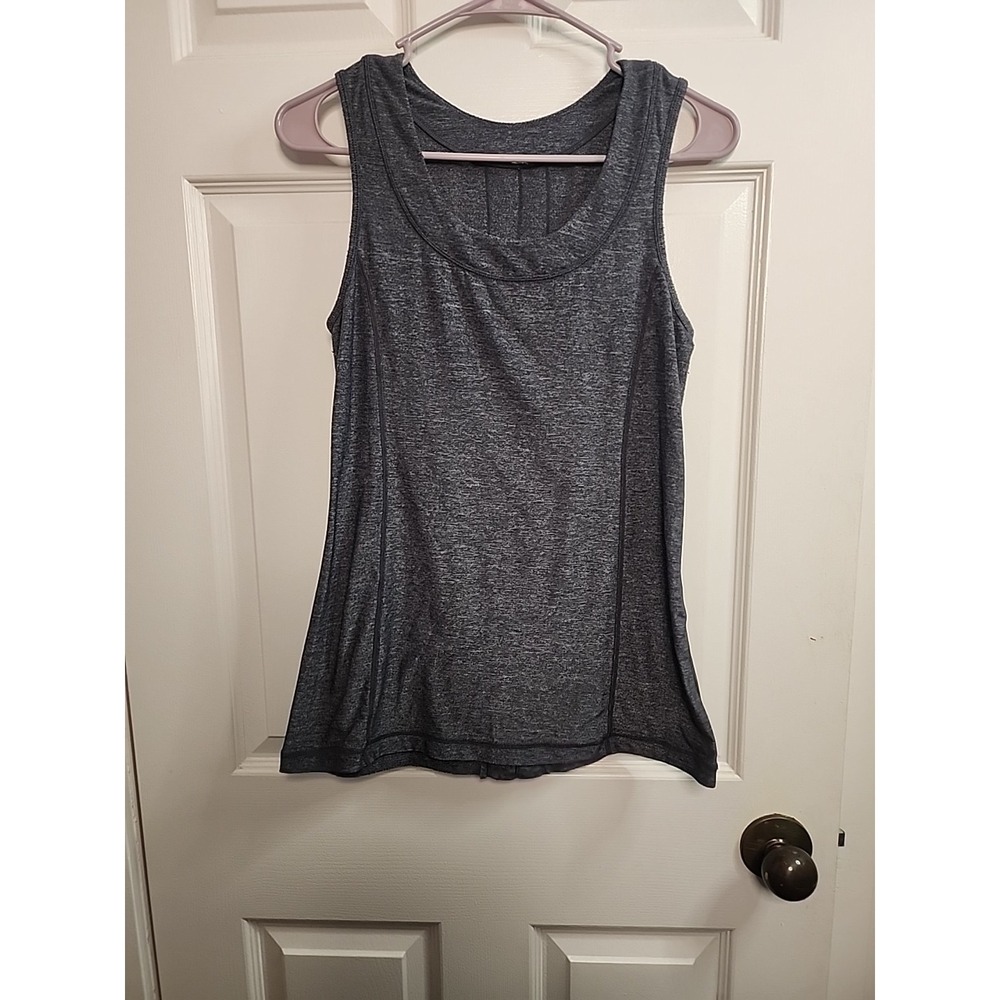 Lululemon Tank Top Size 8 Gray Ruffle‎ Yoga Gym Activewear